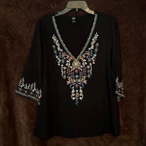 Emery rose embroidered detail blouse